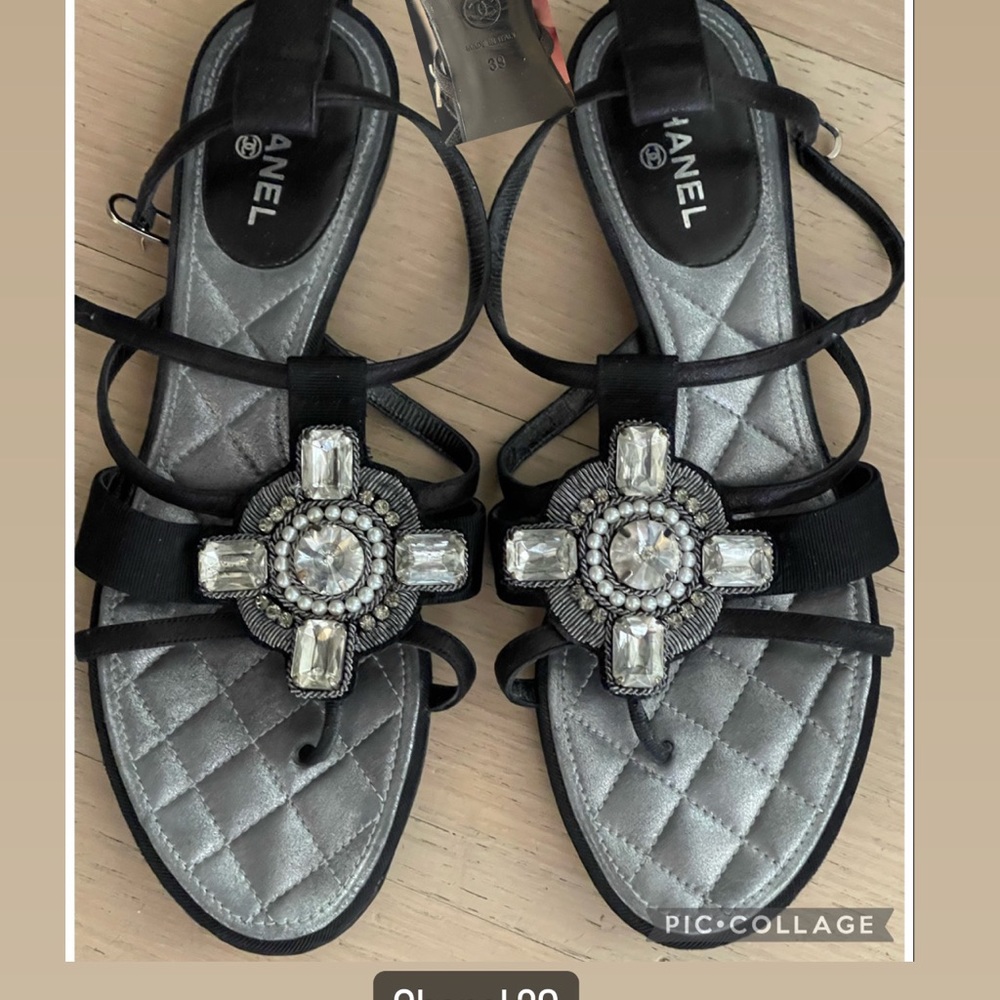 Chanel Embellished Sandals 39